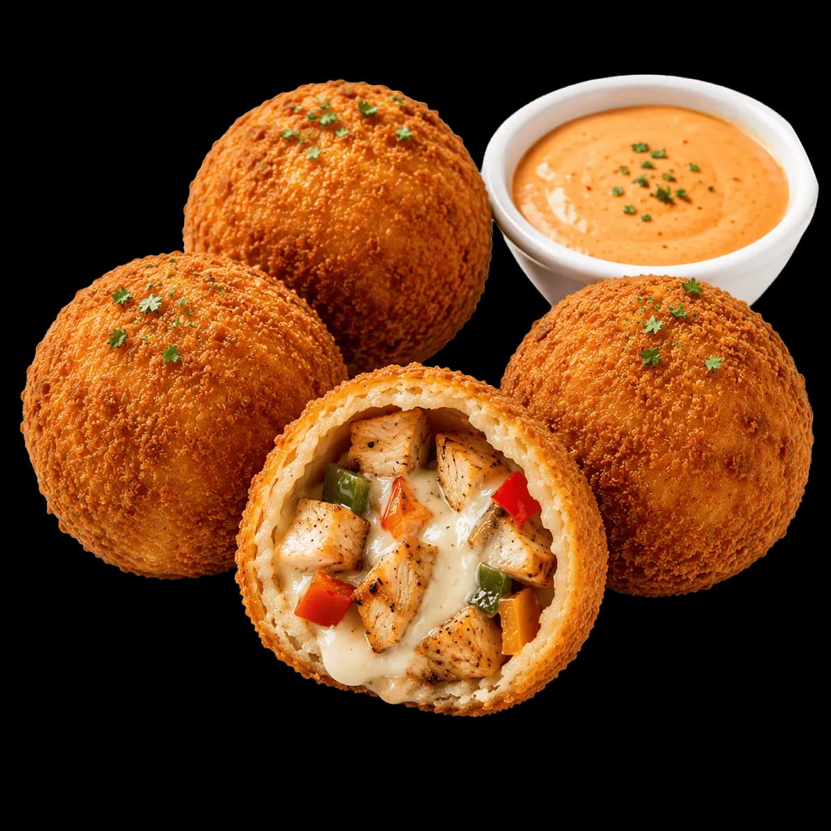 كرات الدجاج الكريمية المقرمشة